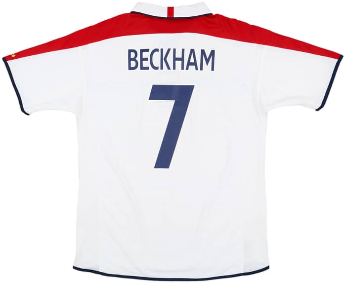 2003-05 England Home Shirt Beckham #7 - 6/10 - (XL)