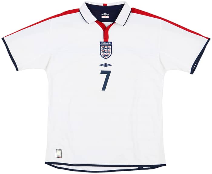 2003-05 England Home Shirt Beckham #7 - 6/10 - (XL)