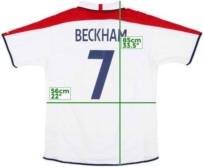 2003-05 England Home Shirt Beckham #7 - 6/10 - (XL)