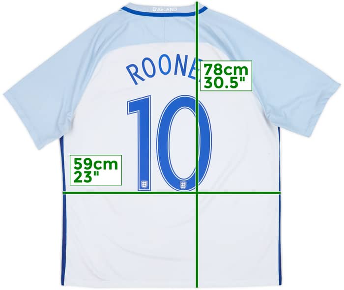 2016-17 England Home Shirt Rooney #10 - 6/10 - (XL)