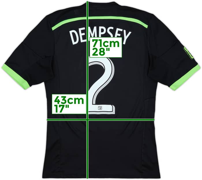 2014-15 Seattle Sounders Third Shirt Dempsey #2 - 6/10 - (S)