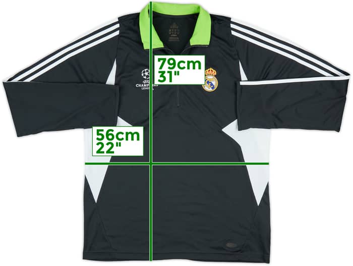 2007-08 Real Madrid adidas CL 1/4 Zip Drill Top - 8/10 - (L)