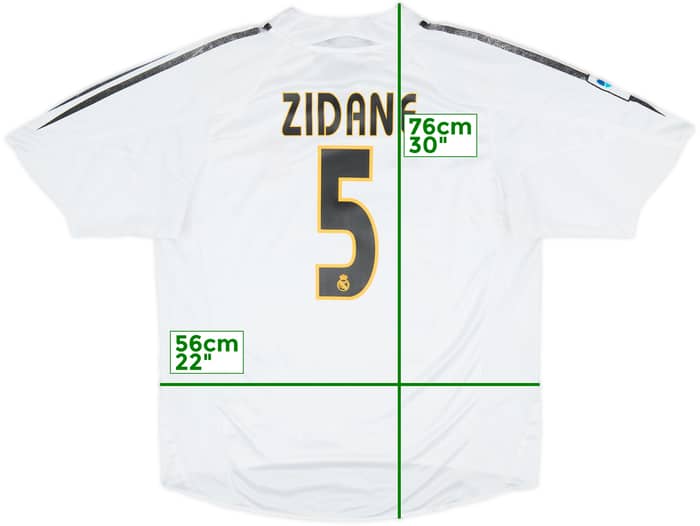 2004-05 Real Madrid Home Shirt Zidane #5 - 6/10 - (L)