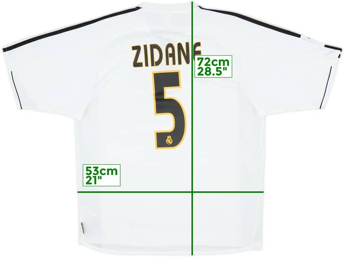 2003-04 Real Madrid Home Shirt Zidane #5 - 8/10 - (M)