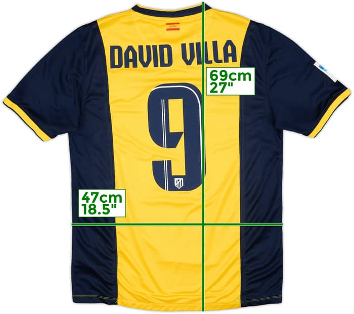 2013-14 Atletico Madrid Away Shirt David Villa #9 - 7/10 - (M)