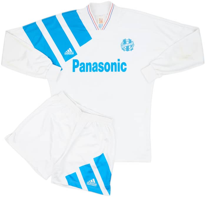 1991-92 Olympique Marseille Home L/S Shirt & Shorts - 6/10 - (S)