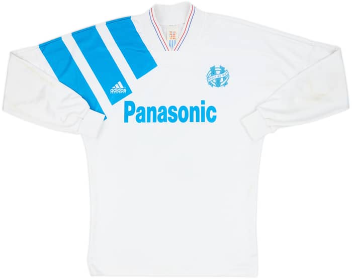 1991-92 Olympique Marseille Home L/S Shirt & Shorts - 6/10 - (S)