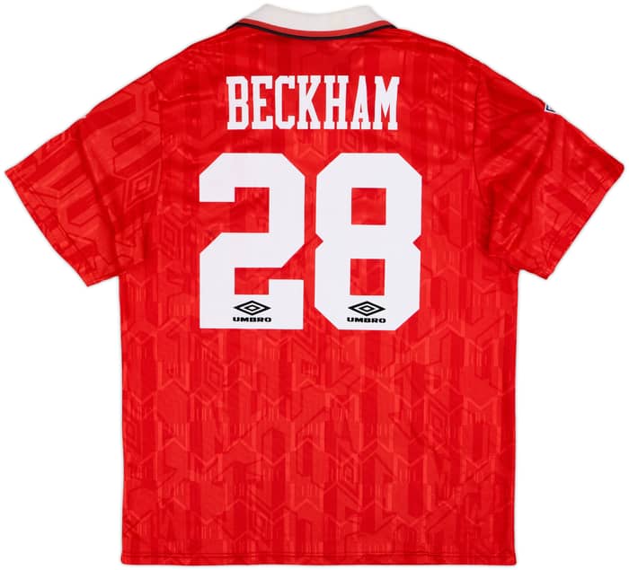 1992-94 Manchester United Home Shirt Beckham #28 - 6/10 - (XL)