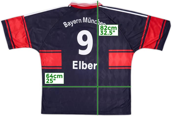 1997-99 Bayern Munich Home Shirt Elber #9 - 8/10 - (XXL)