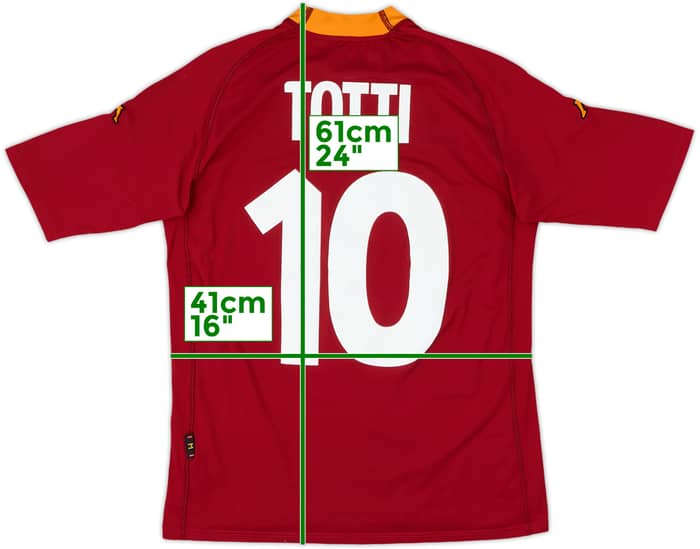 2000-01 Roma Home Shirt Totti #10 - 6/10 - (M)