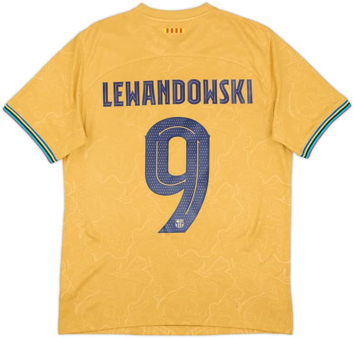 2022-23 Barcelona Away Shirt Lewandowski #9 - 9/10 - (M)