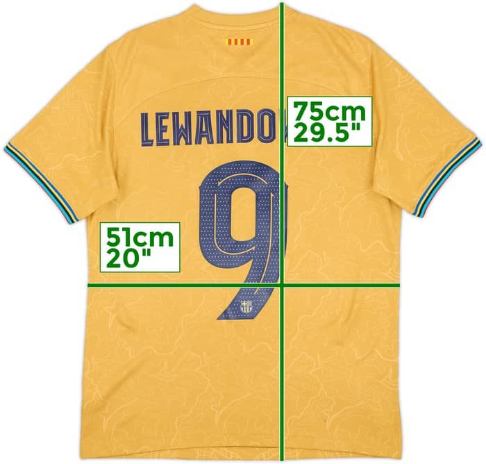 2022-23 Barcelona Away Shirt Lewandowski #9 - 9/10 - (M)