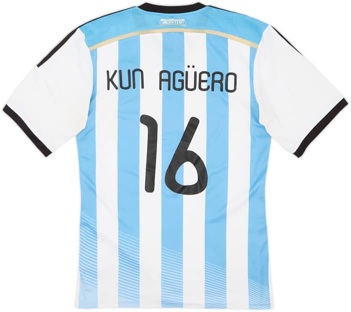 2013-15 Argentina Home Shirt Kun Aguero #16 - 6/10 - (M)