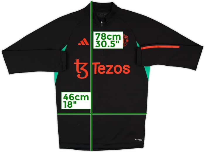 2023-24 Manchester United adidas 1/4 Zip Drill Top - 8/10 - (S)