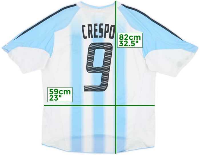 2004-05 Argentina Home Shirt Crespo #9 - 5/10 - (XL)