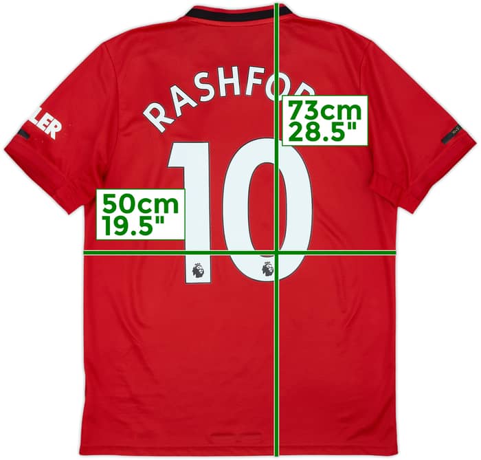 2019-20 Manchester United Home Shirt Rashford #10 - 6/10 - (M)