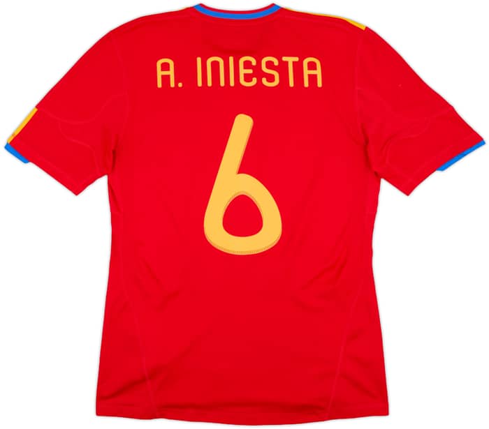 2009-10 Spain Home Shirt A.Iniesta #6 - 10/10 - (M)