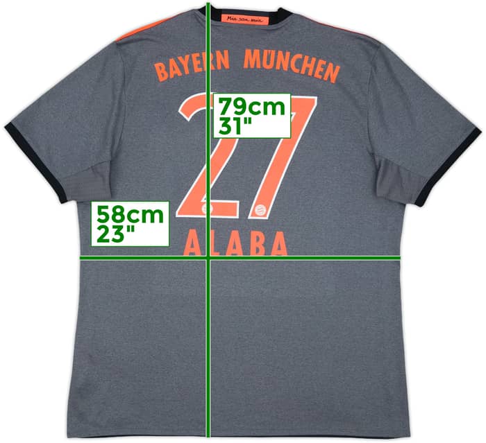 2016-17 Bayern Munich Away Shirt Alaba #27 - 10/10 - (XL)
