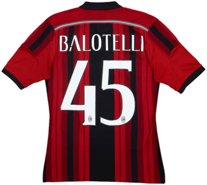 2014-15 AC Milan Home Shirt Balotelli #45 - 7/10 - (XS)