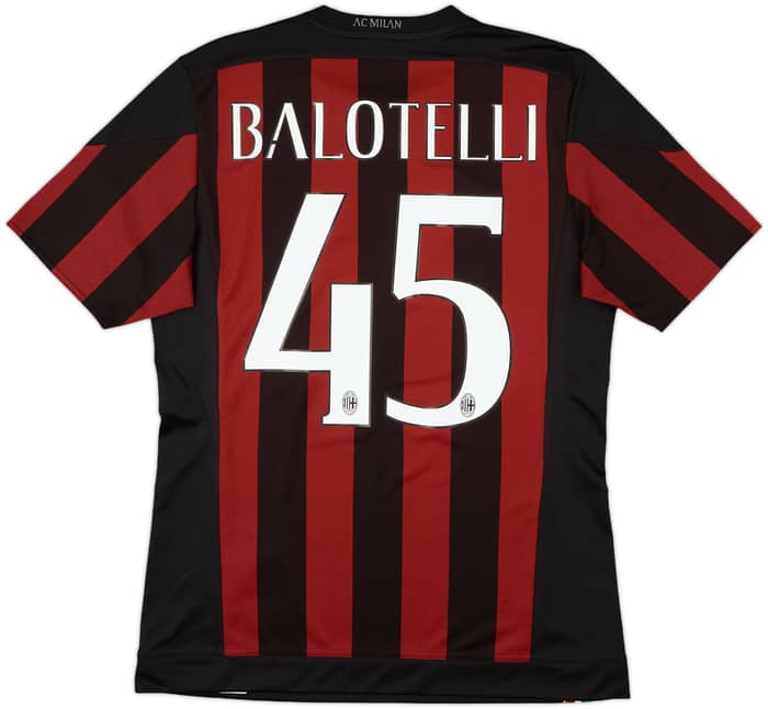 2015-16 AC Milan Home Shirt Balotelli #45 - 10/10 - (M)