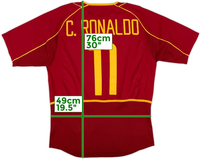 2002-04 Portugal Home Shirt C.Ronaldo #11 - 8/10 - (M)
