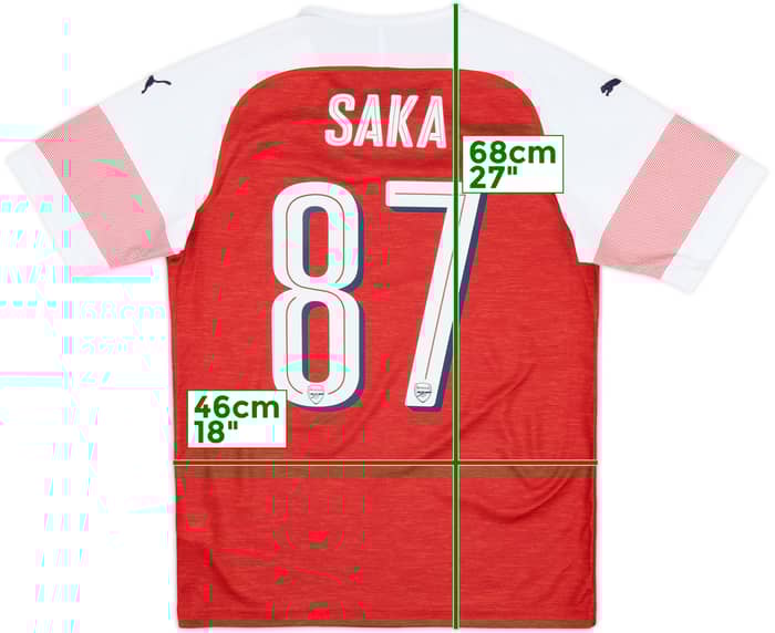 2018-19 Arsenal Home Shirt Saka #87 - 10/10 - (S)