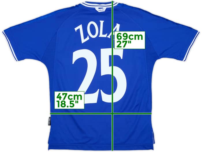 1999-01 Chelsea Home Shirt Zola #25 - 9/10 - (Y)