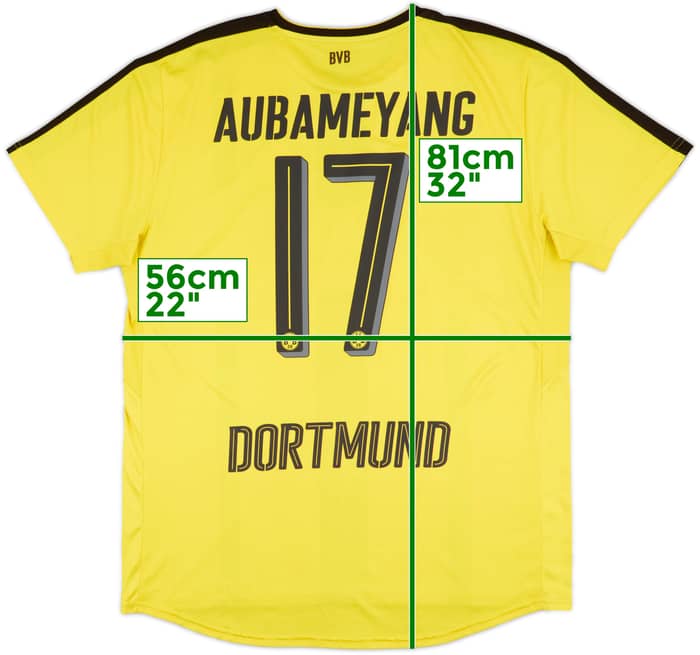 2016-17 Borussia Dortmund Home Shirt Aubameyang #17 - 8/10 - (XL)