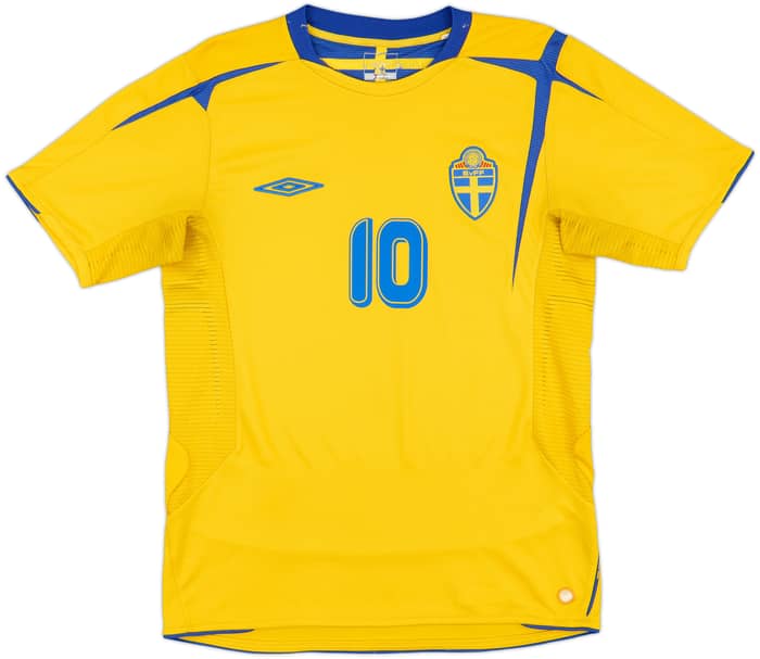 2005-06 Sweden Home Shirt Ibrahimovic #10 - 8/10 - (S)