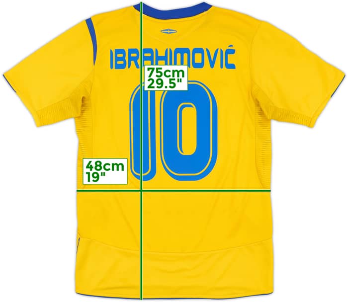 2005-06 Sweden Home Shirt Ibrahimovic #10 - 8/10 - (S)