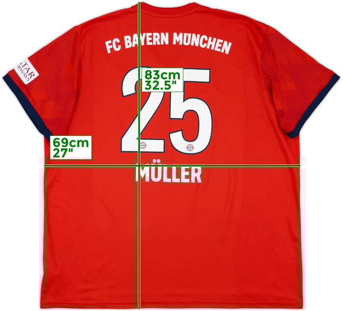 2018-19 Bayern Munich Home Shirt Muller #25 - 9/10 - (XXL)