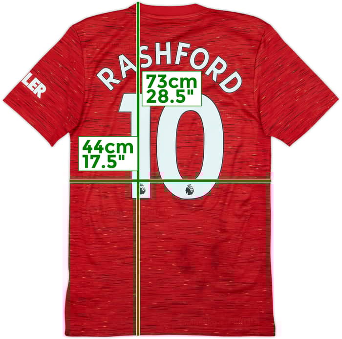 2020-21 Manchester United Home Shirt Rashford #10 - 7/10 - (XS)