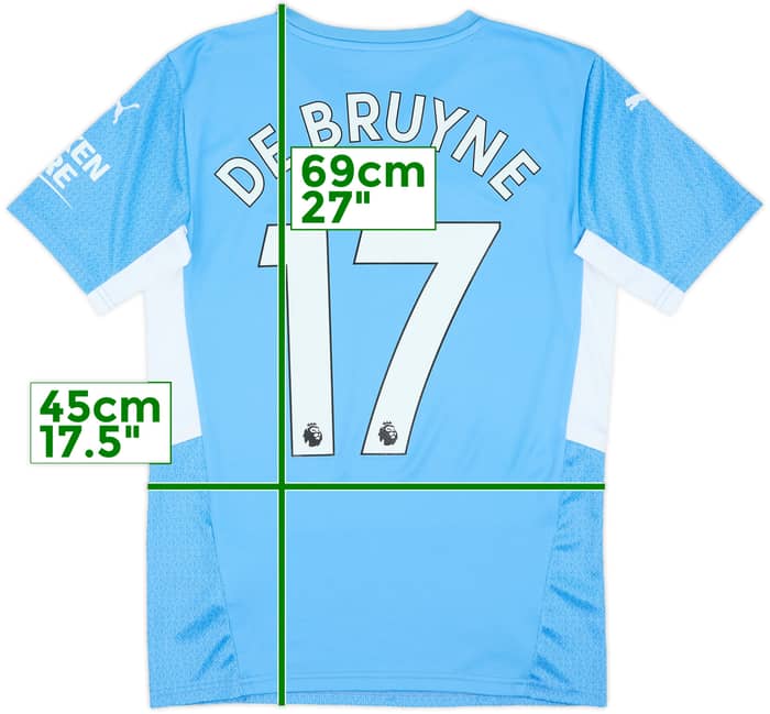 2021-22 Manchester City Home Shirt De Bruyne #17 - 8/10 - (S)