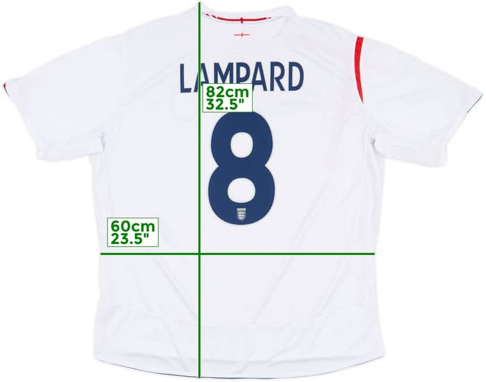 2005-07 England Home Shirt Lampard #8 - 5/10 - (3XL)