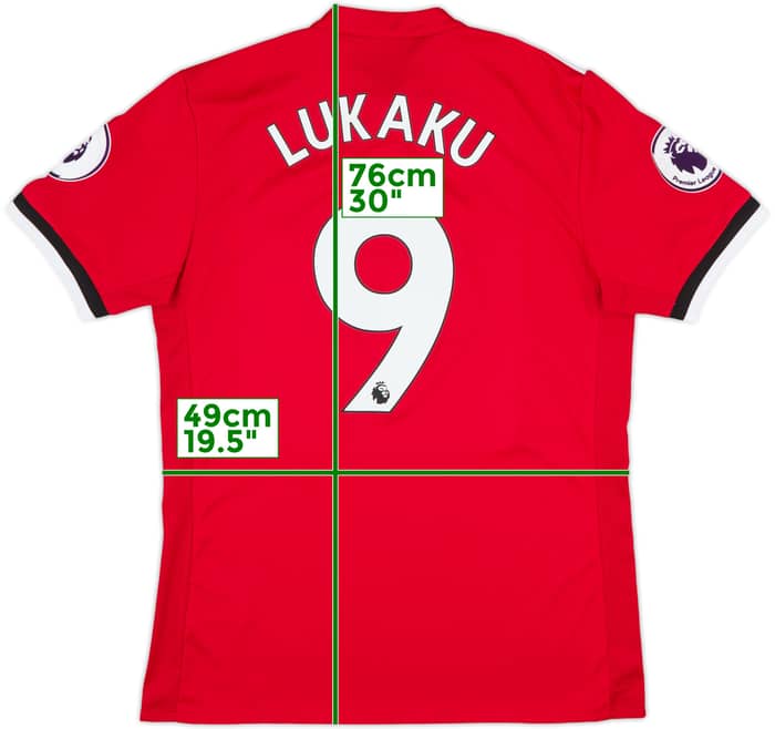 2017-18 Manchester United Home Shirt Lukaku #9 - 10/10 - (M)