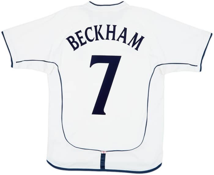 2001-03 England Home Shirt Beckham #7 - 7/10 - (S)