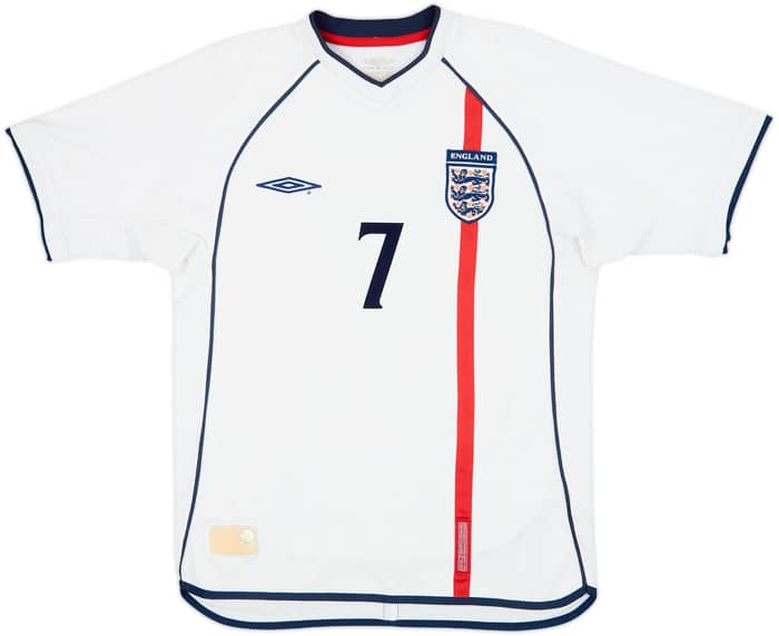 2001-03 England Home Shirt Beckham #7 - 7/10 - (S)