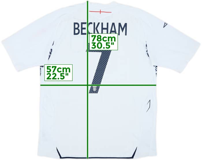 2007-09 England Home Shirt Beckham #7 - 5/10 - (XL)
