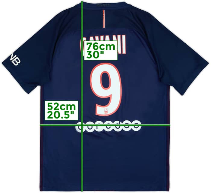 2016-17 Paris Saint-Germain Home Shirt Cavani #9 - 5/10 - (M)