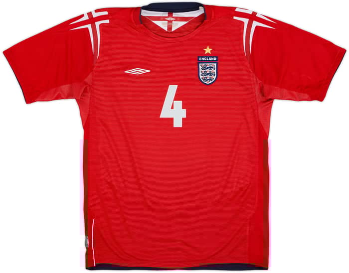 2004-06 England Away Shirt Gerrard #4 - 8/10 - (XL.Boys)