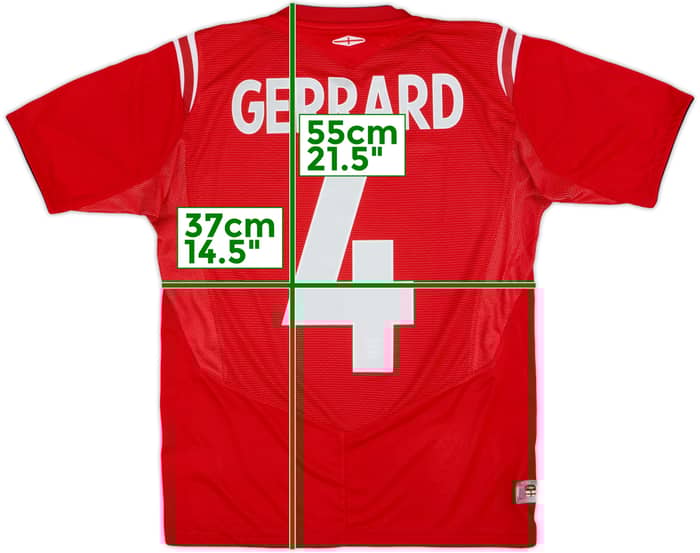 2004-06 England Away Shirt Gerrard #4 - 8/10 - (XL.Boys)