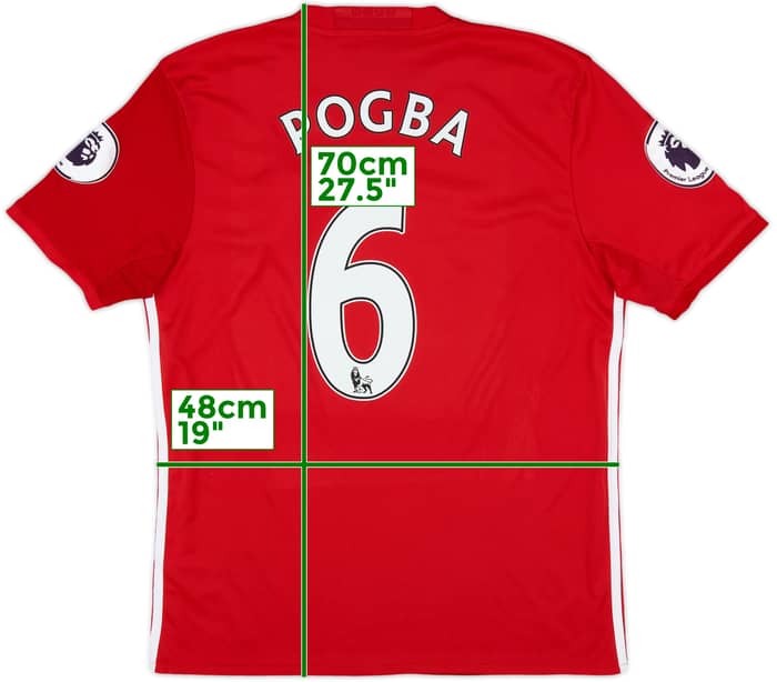 2016-17 Manchester United Home Shirt Pogba #6 - 10/10 - (M)