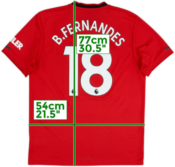 2019-20 Manchester United Home Shirt B.Fernandes #18 - 8/10 - (L)