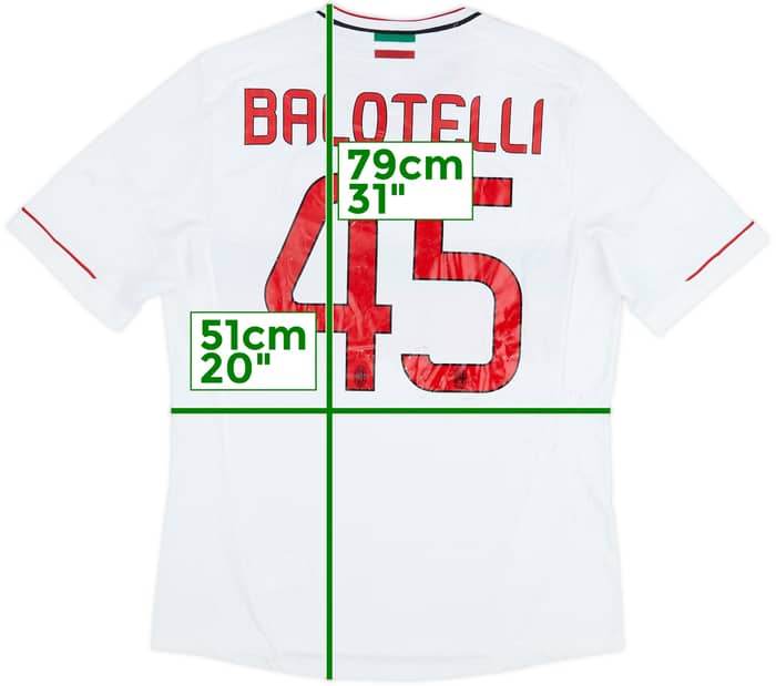 2012-13 AC Milan Away Shirt Balotelli #45 - 5/10 - (L)