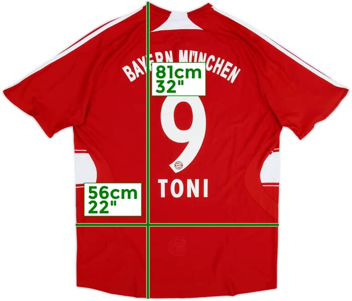 2007-08 Bayern Munich Home Shirt Toni #9 - 7/10 - (L)