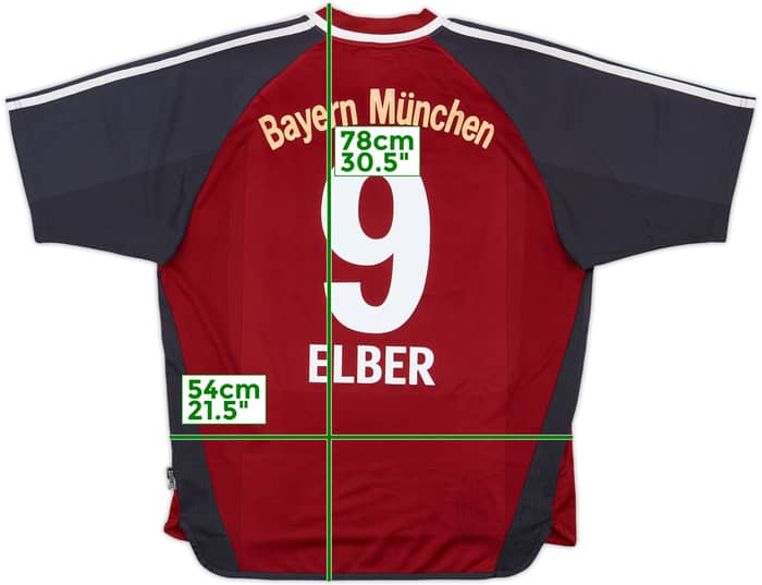 2001-02 Bayern Munich Home Shirt Elber #9 - 6/10 - (L)