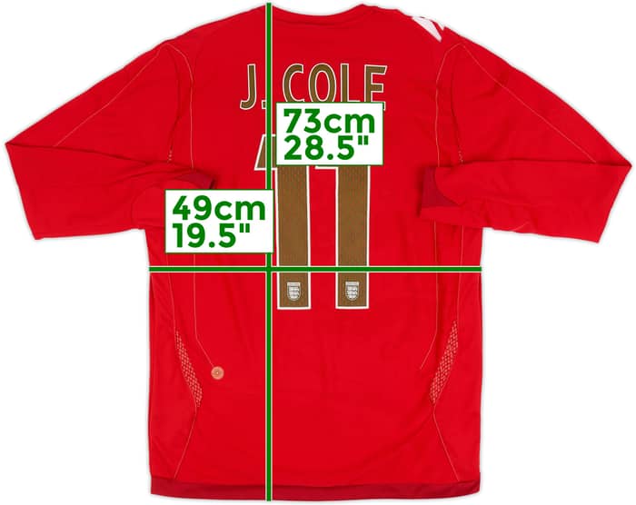 2006-08 England Away L/S Shirt J.Cole #11 - 5/10 - (M)