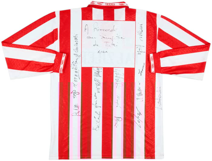 1993-94 Vicenza Squad Signed Home L/S Shirt - 8/10 - (XXL)