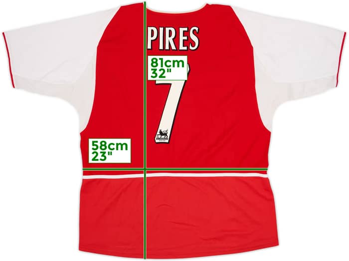 2002-04 Arsenal Home Shirt Pires #7 - 6/10 - (XL)