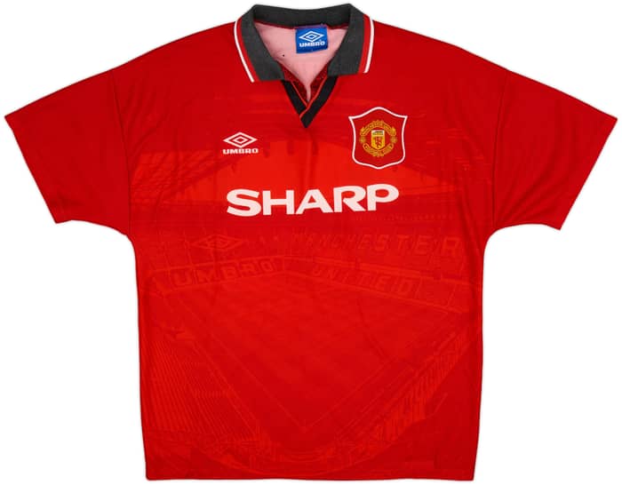 1994-96 Manchester United Home Shirt Beckham #24 - 7/10 - (L)